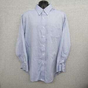 Lauren Ralph Lauren Shirt Mens 18 34/35 Blue Long Sleeve Classic Non Iron Shirt